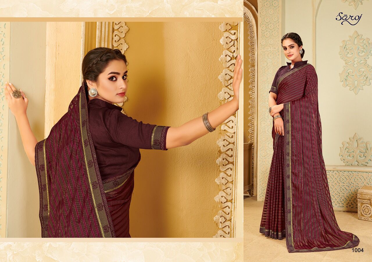 Saroj Bell Bottom Designer Ethnic Wear Georgette Printed Saree Collection